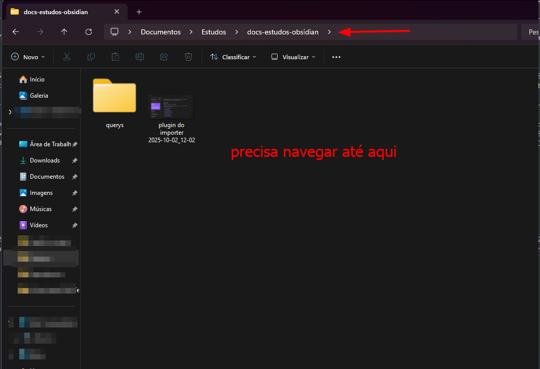 Navegando em pastas